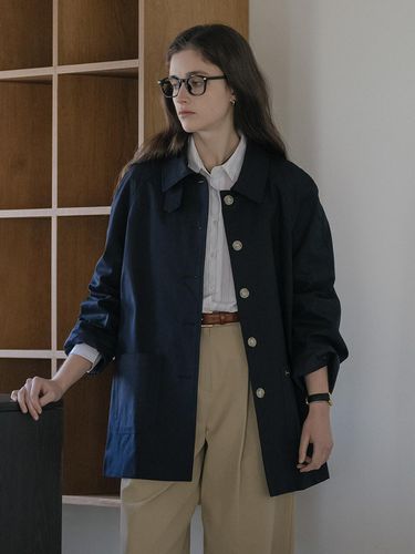 Hanover Raglan Half Trench Coat_Dark Navy - KNOWN BETTER - Modalova