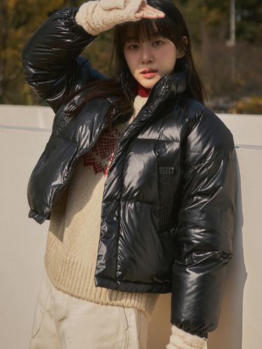 SIOT4010 Glossy Padded Jacket_Black - Siyazu - Modalova