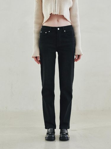 Fleece Lined Straight Fit Washed Pants - LeftSeoul - Modalova