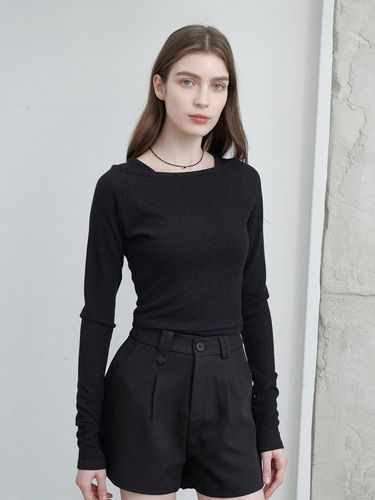 Cotton Layered Top - Black - LeftSeoul - Modalova