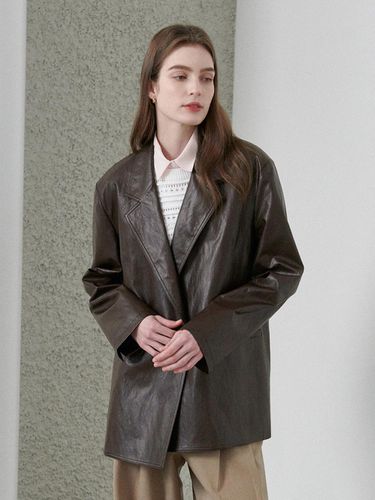 Eco Leather Oversized Jacket - LeftSeoul - Modalova