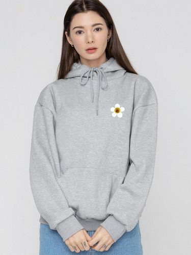 UNISEX] TYL Small Flower Dot Smile Hoodie_Grey - GRAVER - Modalova