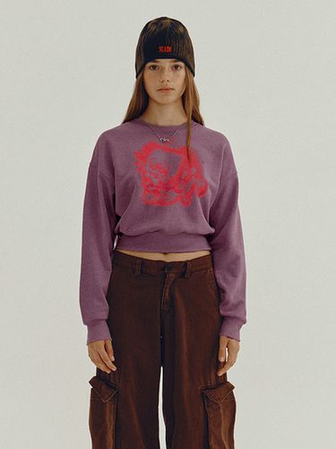 Airbrush Cropped Crewneck Sweatshirt - SUADE - Modalova