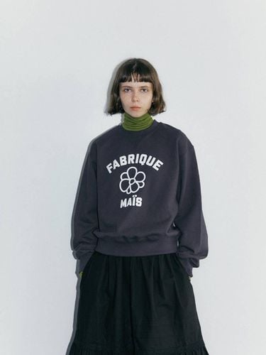 Fabrique Lettering Sweatshirt_Charcoal - mais - Modalova