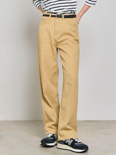 Twill Color Cotton Denim Pant - Beige - GENERAL IDEA - Modalova