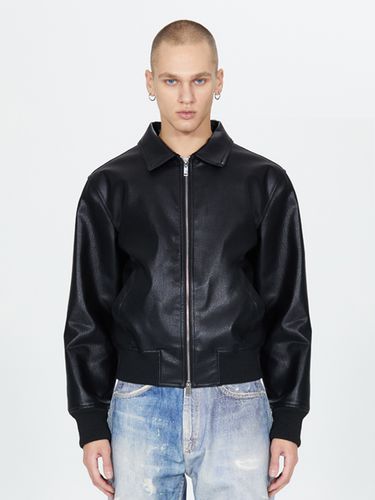 Contemporary Cropped Leather Jacket_Black - V2 - Modalova