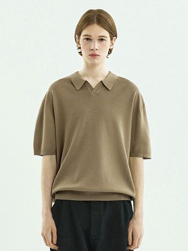 Linen Like Cool Dry Open Collar Knit Top (6 Color) - MINIMAL PROJECT - Modalova