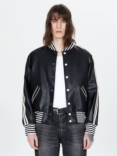 Vegan Leather Varsity Jacket_Black - V2 - Modalova