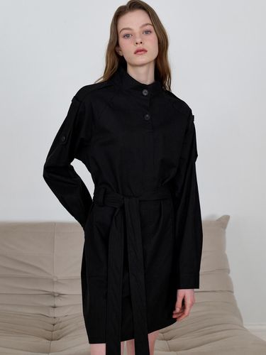 Cotton Trench Dress - Black - EIGHT DAYS A WEEK - Modalova