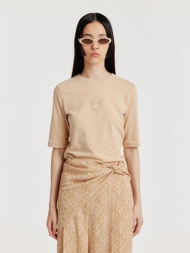 YOL Lace Trimmed T-Shirt - Beige - EENK - Modalova