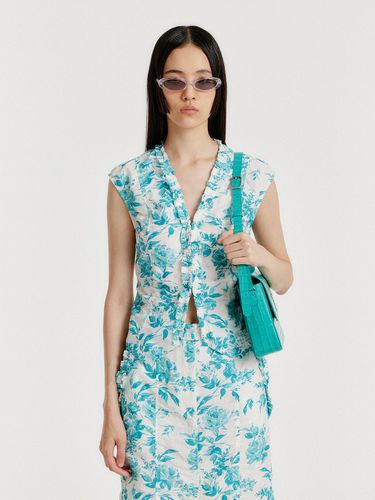 YUNI Floral Vest - Blue - EENK - Modalova