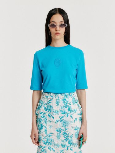 YOL Lace Trimmed T-Shirt - Blue - EENK - Modalova