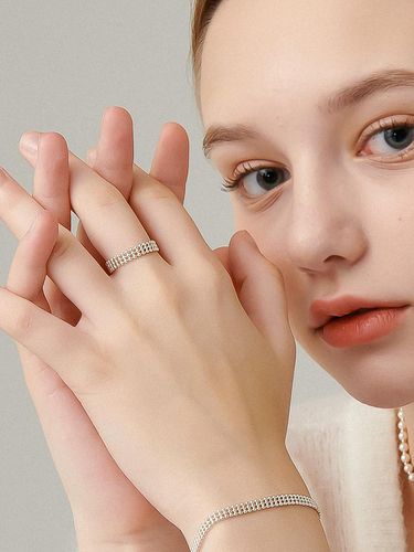 Silver] Mesh Line Silver Ring - UNI.J - Modalova