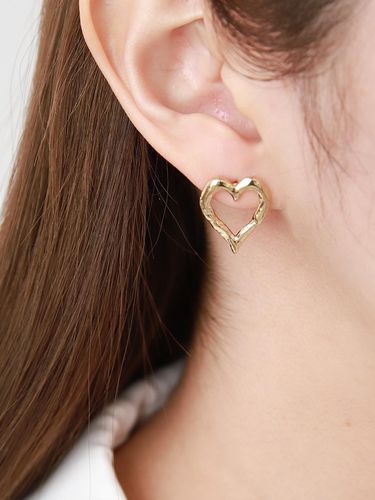 Gold Heart Earring - Sophiamor - Modalova