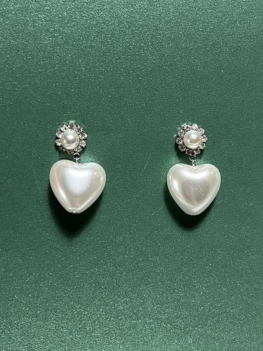 Big Pearl Heart Earring - Sophiamor - Modalova