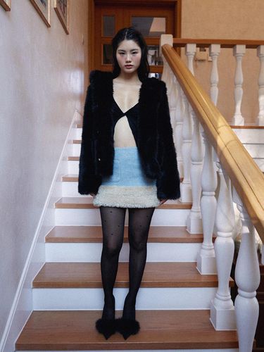 Fur Skirt_Blue - naviverse - Modalova