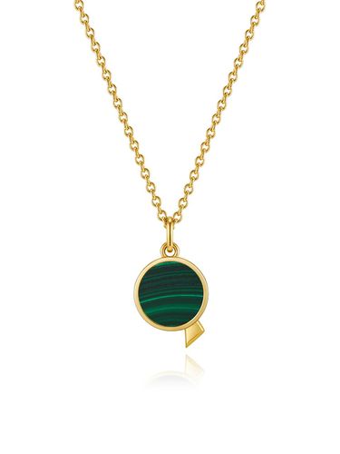 Pennydor Flat Silver (Y) Malachite Necklace - hyeres-lor - Modalova