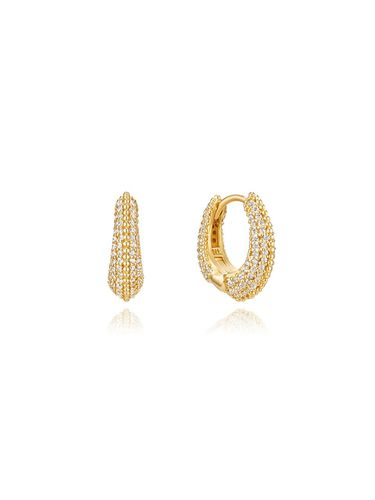 Champagne Moon Goutte SV (Y) Pave Oval Earrings - hyeres-lor - Modalova