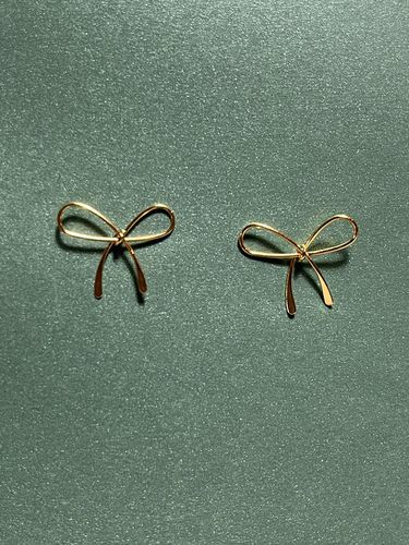 Gold Ribbon Earring - Sophiamor - Modalova