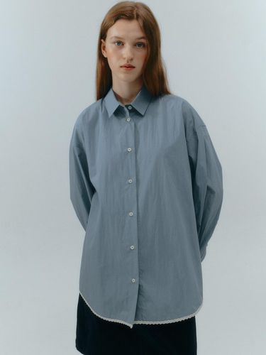 Lace Cotton Shirt (Blue) - LOVE US U - Modalova