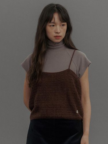 Spangled Bustier Knit Top (Brown) - LOVE US U - Modalova