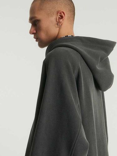 Graphic Paneled Hoodie Zip-up_Dark Gray - MEA - Modalova