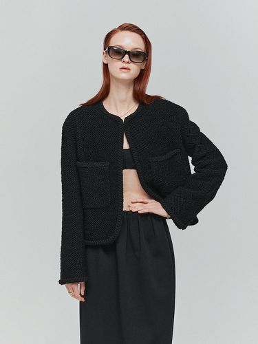 Boucle Tweed Cropped Jacket_Black - L’H.A.S - Modalova