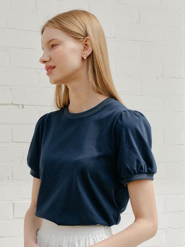 Color Shirring T-Shirts (Navy) - YUPPE - Modalova