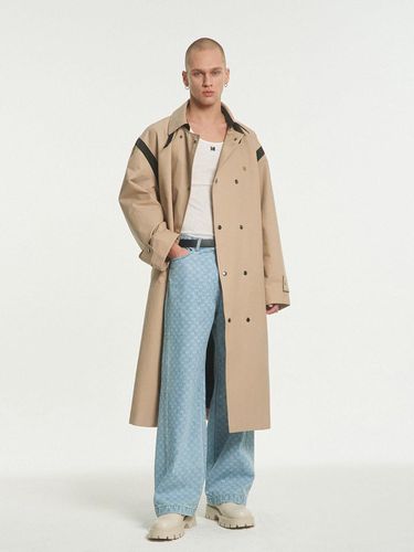 Twill Paneled Trench Coat_Beige - MEA - Modalova