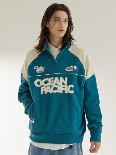 Ocean Y2K Half Zip-Up Sweatshirt Blue Green - Ocean Pacific - Modalova