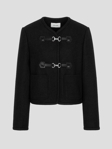 Leather Trim Wool Jacket_Black - kuho plus - Modalova