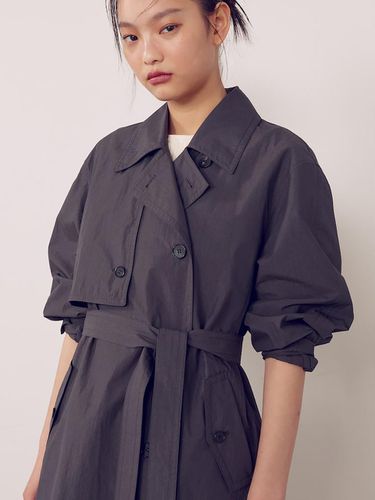 Volume Silhouette Belted Trench Coat_Ash - kuho plus - Modalova