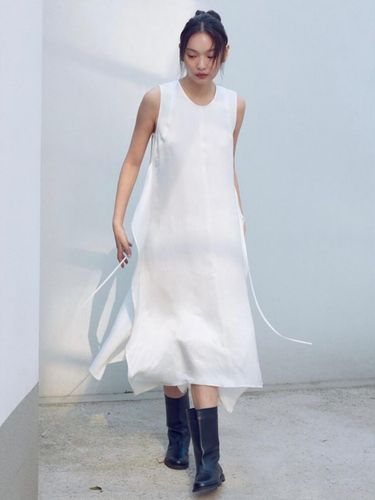 Layered Silky Long Dress_White - kuho plus - Modalova