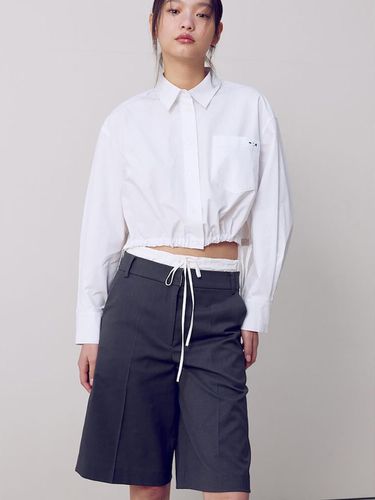 Waist Layered Midi Pants_Ash - kuho plus - Modalova