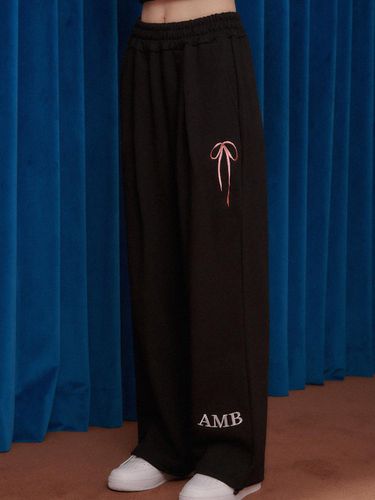 Ribbon Straight 2-Way Pants_Black - AMBLER - Modalova