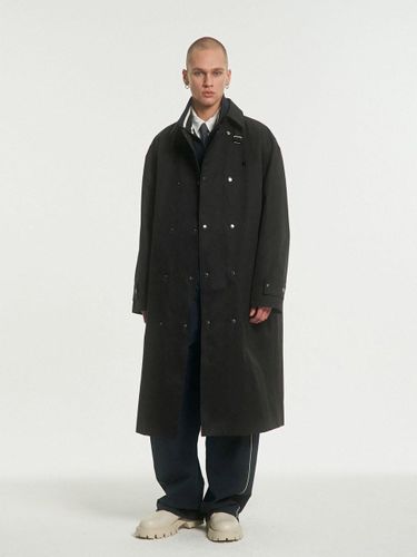 Twill Paneled Trench Coat_Black - MEA - Modalova