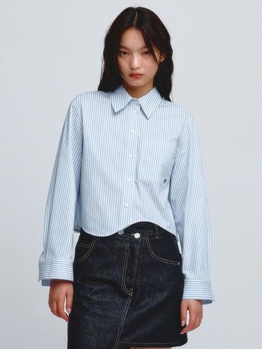 Wave Hem Cropped Shirts_White - kuho plus - Modalova