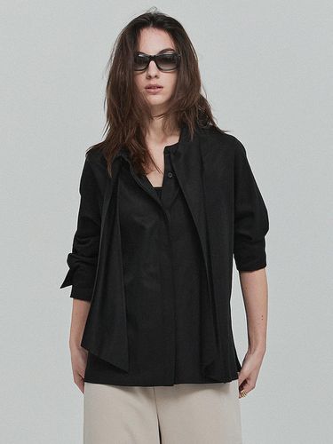 Oversized Soft Tie Shirt_Black - L’H.A.S - Modalova