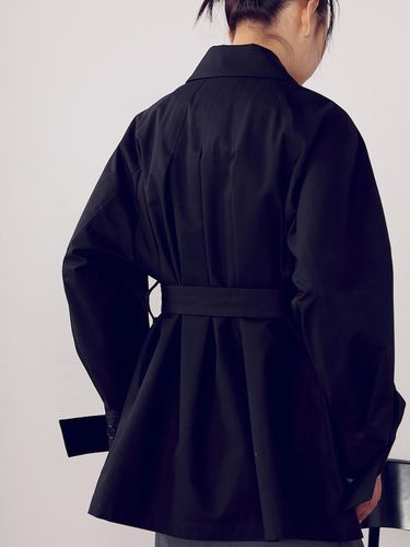 Belted Midi Trench Coat_Black - kuho plus - Modalova