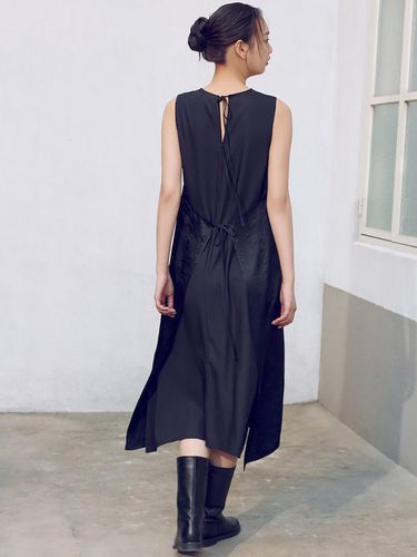 Layered Silky Long Dress_Black - kuho plus - Modalova