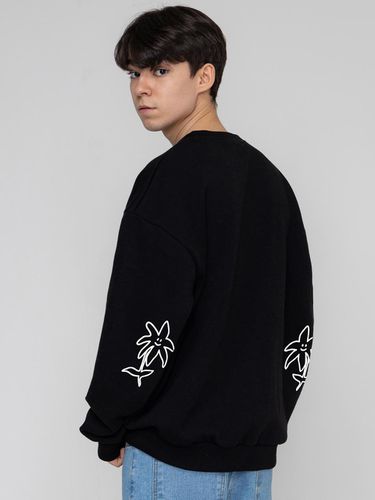 UNISEX] Elbow Two Line Drawing Flower Sweatshirt - GRAVER - Modalova