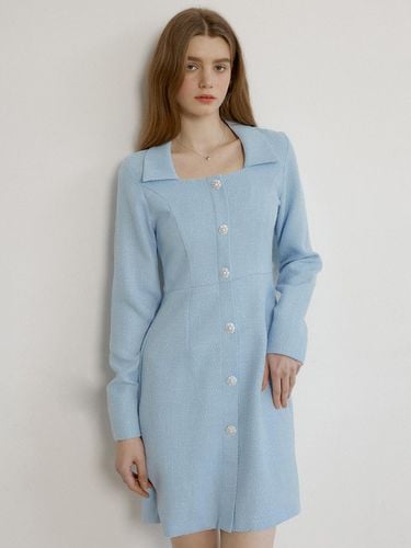 Ranun Tweed Dress Sky Blue - REORG - Modalova