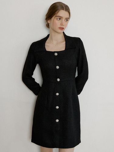 Ranun Tweed Dress Black - REORG - Modalova