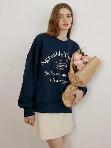 At Blossom Sweatshirt Navy - REORG - Modalova