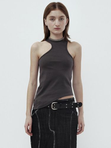 Asymmetry Sleeveless Top - Charcoal - CERRIC - Modalova