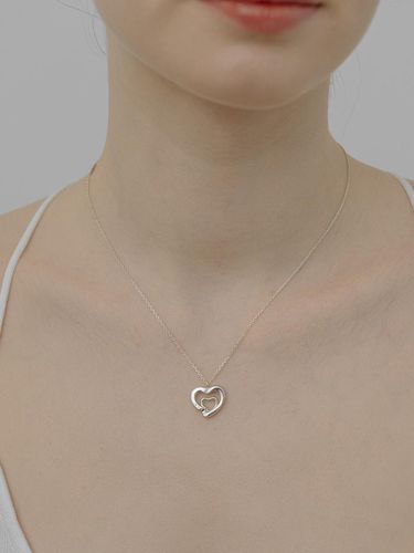 Silver925] WE027 Double Heart Necklace - TOU - Modalova