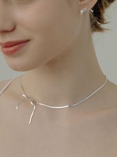 Silver925] WE011 Ribbon Necklace - TOU - Modalova