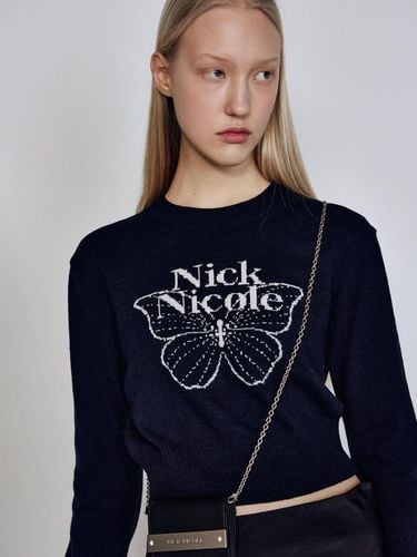 Cashmere Butterfly Signature Cropped Knit - NICK&NICOLE - Modalova