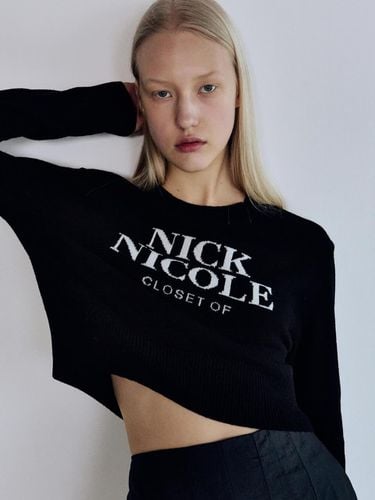 Cashmere Logo Cropped Jacquard Knit - NICK&NICOLE - Modalova