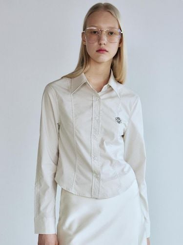 Minimal Pintuck Waist Shirt - Beige - NICK&NICOLE - Modalova